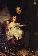 Franz Xaver Winterhalter Portrait of the Prince de Wagram and his daughter Malcy Louise Caroline Frederique oil on canvas